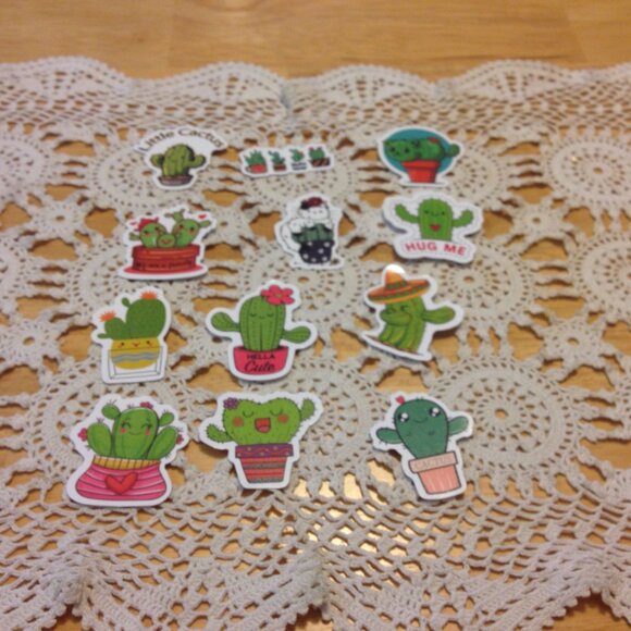Cactus cellphone stickers, cute cacti and cats - Picture 1 of 6